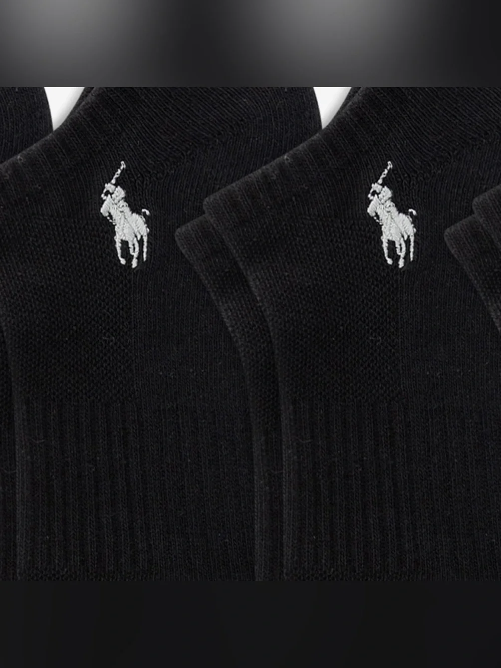 Polo by Ralph Lauren Men’s Black No-Show Performance ankle Socks (6-Pack).New